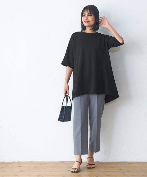 coca(coca)(コカ)の「ハリ感ダンボールフレアトップス(Tシャツ/カットソー・レディース・ホワイト/ブラック・M/L)」の11枚目の写真