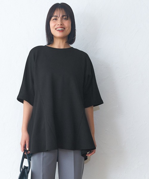 coca(coca)(コカ)の「ハリ感ダンボールフレアトップス(Tシャツ/カットソー・レディース・ホワイト/ブラック・M/L)」の5枚目の写真