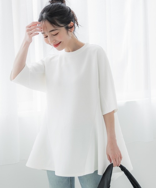 coca(coca)(コカ)の「ハリ感ダンボールフレアトップス(Tシャツ/カットソー・レディース・ホワイト/ブラック・M/L)」の16枚目の写真