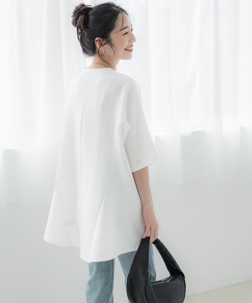 coca(coca)(コカ)の「ハリ感ダンボールフレアトップス(Tシャツ/カットソー・レディース・ホワイト/ブラック・M/L)」の15枚目の写真