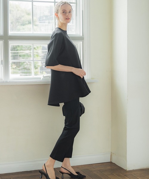 coca(coca)(コカ)の「ハリ感ダンボールフレアトップス(Tシャツ/カットソー・レディース・ホワイト/ブラック・M/L)」の21枚目の写真