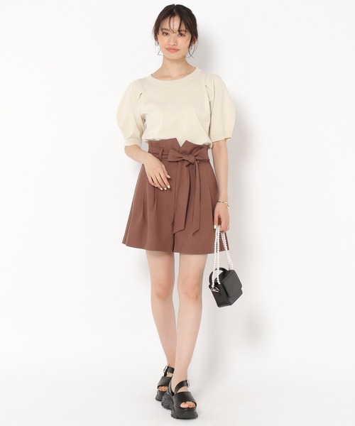 mysty woman（ミスティウーマン）の「ベルトツキアソートショートパンツ 197362（その他パンツ・レディース・チャコールグレー/ブラウン/ホワイト系その他・FREE）」の12枚目の写真