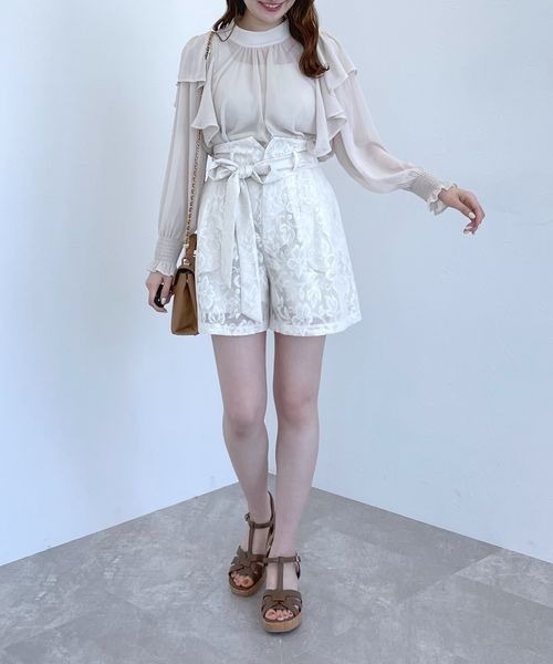 mysty woman（ミスティウーマン）の「ベルトツキアソートショートパンツ 197362（その他パンツ・レディース・チャコールグレー/ブラウン/ホワイト系その他・FREE）」の21枚目の写真