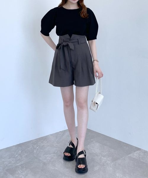mysty woman（ミスティウーマン）の「ベルトツキアソートショートパンツ 197362（その他パンツ・レディース・チャコールグレー/ブラウン/ホワイト系その他・FREE）」の22枚目の写真