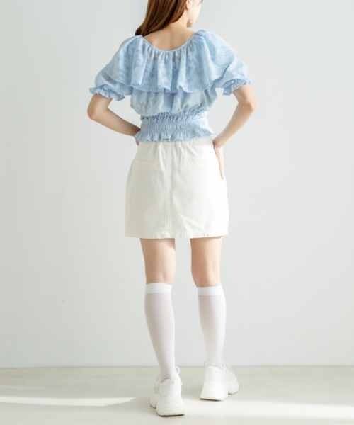 OLIVE des OLIVE（オリーブデオリーブ）の「パッチポケットタイトミニスカート（スカート・レディース・アイボリー/ブラック/サックスブルー/ピンク・FREE）」の5枚目の写真