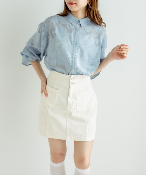 OLIVE des OLIVE（オリーブデオリーブ）の「パッチポケットタイトミニスカート（スカート・レディース・アイボリー/ブラック/サックスブルー/ピンク・FREE）」の13枚目の写真