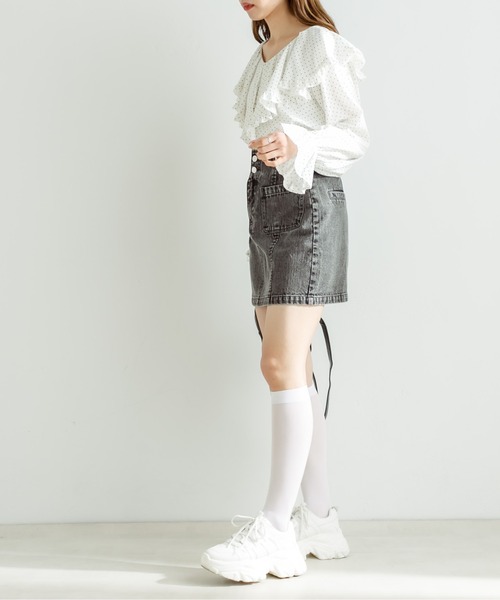 OLIVE des OLIVE（オリーブデオリーブ）の「パッチポケットタイトミニスカート（スカート・レディース・アイボリー/ブラック/サックスブルー/ピンク・FREE）」の14枚目の写真