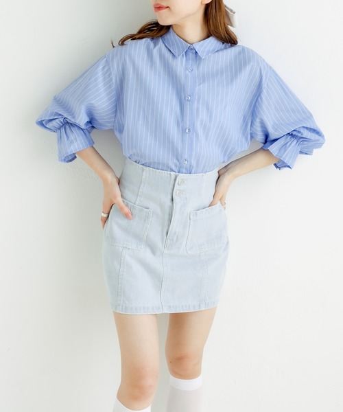 OLIVE des OLIVE（オリーブデオリーブ）の「パッチポケットタイトミニスカート（スカート・レディース・アイボリー/ブラック/サックスブルー/ピンク・FREE）」の16枚目の写真