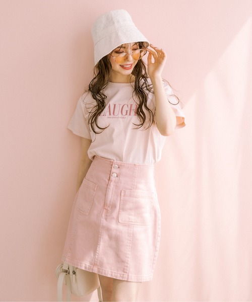 OLIVE des OLIVE（オリーブデオリーブ）の「パッチポケットタイトミニスカート（スカート・レディース・アイボリー/ブラック/サックスブルー/ピンク・FREE）」の10枚目の写真