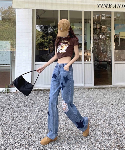 NANEA（ナネア）の「星柄プリントデニムパンツ（デニムパンツ）」 - WEAR