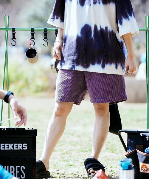 JOURNAL STANDARD relume（ジャーナルスタンダード　レリューム）の「FADE コーデュロイショーツ（その他パンツ・メンズ・エメラルドブルー/チャコールグレー/オレンジ系その他/パープル・MEDIUM/LARGE）」の14枚目の写真