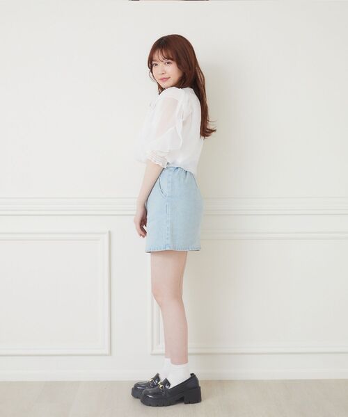 ems excite（エムズエキサイト）の「2wayアソートフリルBL（シャツ/ブラウス・レディース・アニマル/ホワイト/ブラック/ブラック系その他・FREE）」の16枚目の写真