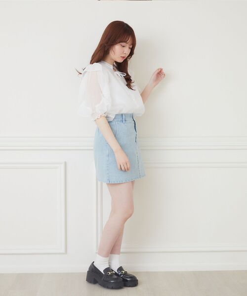 ems excite（エムズエキサイト）の「2wayアソートフリルBL（シャツ/ブラウス・レディース・アニマル/ホワイト/ブラック/ブラック系その他・FREE）」の17枚目の写真