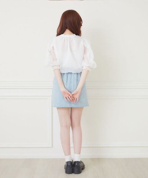 ems excite（エムズエキサイト）の「2wayアソートフリルBL（シャツ/ブラウス・レディース・アニマル/ホワイト/ブラック/ブラック系その他・FREE）」の18枚目の写真