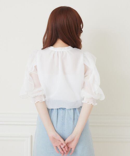 ems excite（エムズエキサイト）の「2wayアソートフリルBL（シャツ/ブラウス・レディース・アニマル/ホワイト/ブラック/ブラック系その他・FREE）」の21枚目の写真