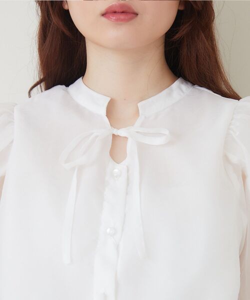 ems excite（エムズエキサイト）の「2wayアソートフリルBL（シャツ/ブラウス・レディース・アニマル/ホワイト/ブラック/ブラック系その他・FREE）」の22枚目の写真