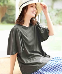 袖ギャザーフレアーゆるTシャツ