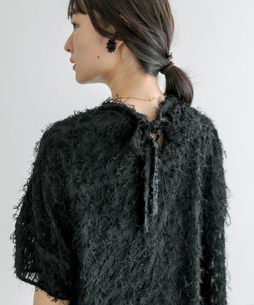 PUAL CE CIN（ピュアルセシン）の「ジャガードフリンジワンピース（ワンピース・レディース・ナチュラル/ブラック・FREE）」の6枚目の写真