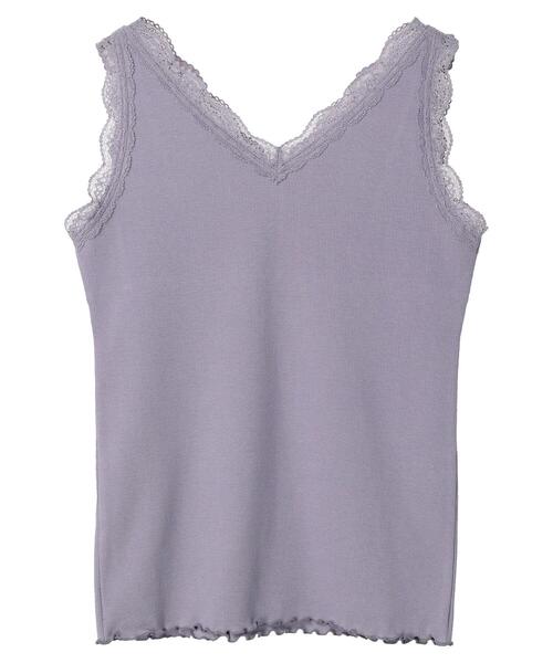 earth music&ecology（アースミュージックアンドエコロジー）の「前後2WAYレースタンクトップ（タンクトップ・レディース・ブラック/ラベンダー/サックスブルー/オフホワイト・S/M）」の7枚目の写真