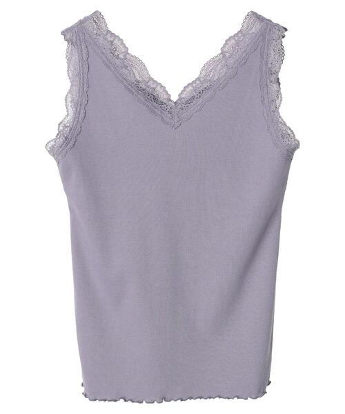 earth music&ecology（アースミュージックアンドエコロジー）の「前後2WAYレースタンクトップ（タンクトップ・レディース・ブラック/ラベンダー/サックスブルー/オフホワイト・S/M）」の12枚目の写真