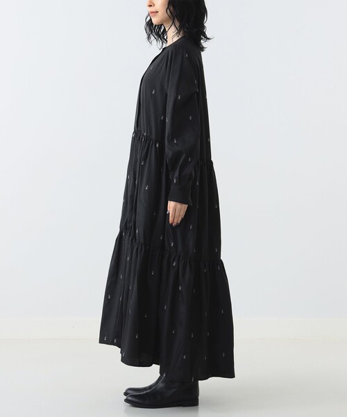 ne Quittez pas ヌキテパ エンブロイダリーロングワンピース 黒 ヌキテパ エンブロイダリー ワンピース NE QUITTEZ PAS!（ヌキテパ）の