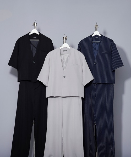 Ellno Loset（エルノロゼット）の「アシンメトリーウエストカーブパンツ/セットアップ対応（その他パンツ・メンズ・グレイッシュベージュ/ネイビー/ブラック・MEDIUM/SMALL/LARGE）」の19枚目の写真