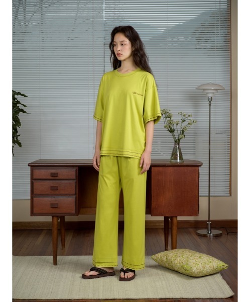 JNBY（ジェーエヌビーワイ）の「HOME Basic Cotton Relaxed-leg Trousers（その他パンツ・レディース・イエロー/レッド・36/38）」の6枚目の写真