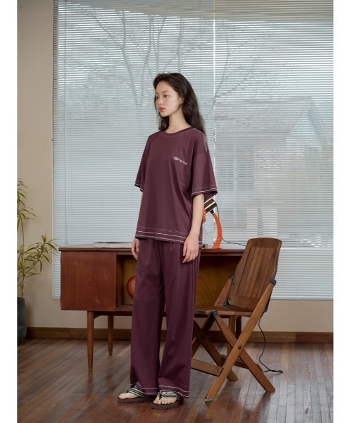 JNBY（ジェーエヌビーワイ）の「HOME Basic Cotton Relaxed-leg Trousers（その他パンツ・レディース・イエロー/レッド・36/38）」の14枚目の写真