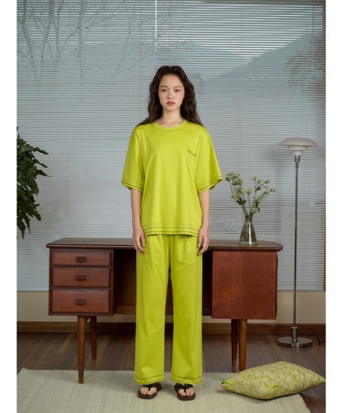 JNBY（ジェーエヌビーワイ）の「HOME Basic Cotton Relaxed-leg Trousers（その他パンツ・レディース・イエロー/レッド・36/38）」の21枚目の写真