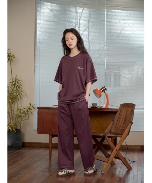 JNBY（ジェーエヌビーワイ）の「HOME Basic Cotton Relaxed-leg Trousers（その他パンツ・レディース・イエロー/レッド・36/38）」の22枚目の写真