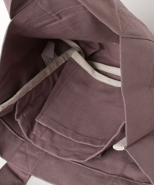 SETUP7（セットアップセブン）の「【SETUP7】ポケット付 コットンバッグ YMX ※（トートバッグ・レディース・アイボリー/グレー・FREE）」の5枚目の写真