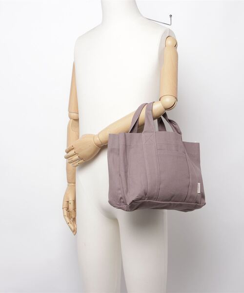 SETUP7（セットアップセブン）の「【SETUP7】ポケット付 コットンバッグ YMX ※（トートバッグ・レディース・アイボリー/グレー・FREE）」の6枚目の写真