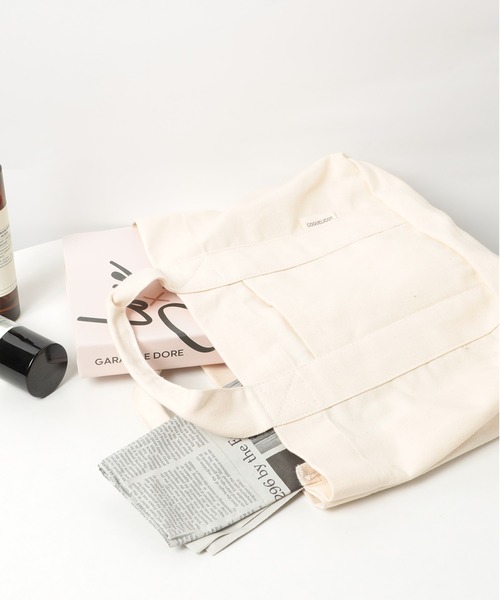 SETUP7（セットアップセブン）の「【SETUP7】ポケット付 コットンバッグ YMX ※（トートバッグ・レディース・アイボリー/グレー・FREE）」の10枚目の写真