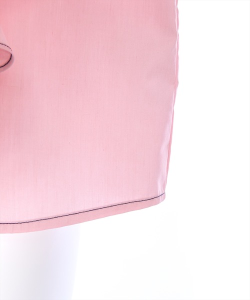 clear(クリア)の「フリルデザイン配色ステッチ半袖ブラウス≪2024SS≫(シャツ/ブラウス・レディース・ブラック/オフホワイト/ピンク・F)」の10枚目の写真