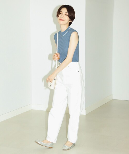 B:MING by BEAMS（ビーミングバイビームス）の「B:MING by BEAMS / ウォッシャブル リブ ノースリーブ（タンクトップ・レディース・ブルー系その他/ベージュ/ブラック・FREE）」の8枚目の写真