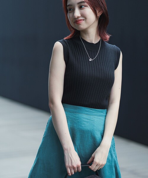 B:MING by BEAMS（ビーミングバイビームス）の「B:MING by BEAMS / ウォッシャブル リブ ノースリーブ（タンクトップ・レディース・ブルー系その他/ベージュ/ブラック・FREE）」の9枚目の写真