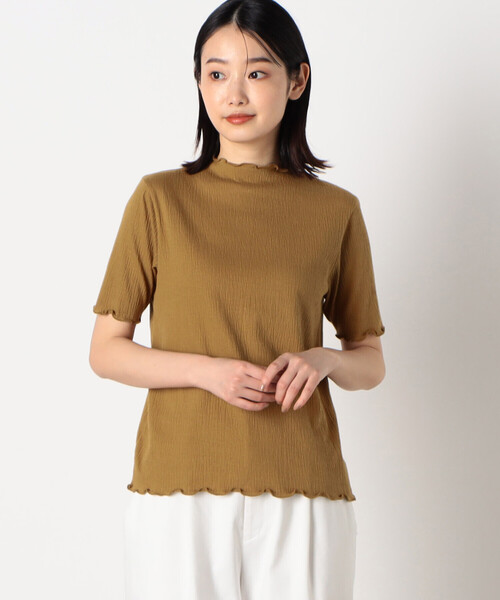 COMME CA ISM(コムサイズム)の「シャーリング トップス(Tシャツ/カットソー・レディース・ホワイト/マスタード/ブラック/ピンク系その他・MEDIUM/LARGE)」の3枚目の写真