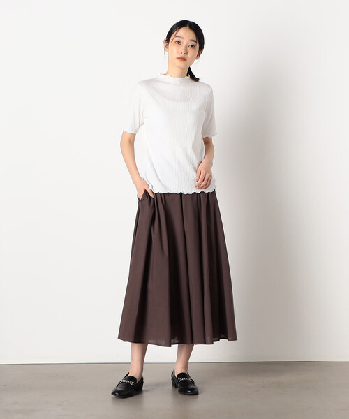 COMME CA ISM(コムサイズム)の「シャーリング トップス(Tシャツ/カットソー・レディース・ホワイト/マスタード/ブラック/ピンク系その他・MEDIUM/LARGE)」の5枚目の写真