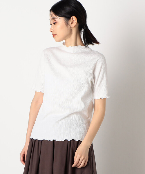 COMME CA ISM(コムサイズム)の「シャーリング トップス(Tシャツ/カットソー・レディース・ホワイト/マスタード/ブラック/ピンク系その他・MEDIUM/LARGE)」の8枚目の写真