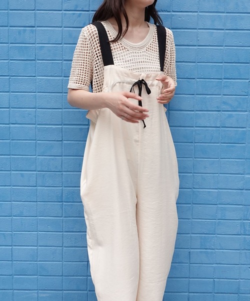 CORNERS（コーナーズ）の「配色ストラップギャザーサロペット（サロペット/オーバーオール・レディース・アイボリー/カーキ/ブラック・M/L）」の17枚目の写真