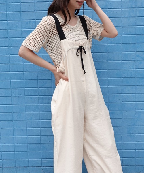 CORNERS（コーナーズ）の「配色ストラップギャザーサロペット（サロペット/オーバーオール・レディース・アイボリー/カーキ/ブラック・M/L）」の15枚目の写真