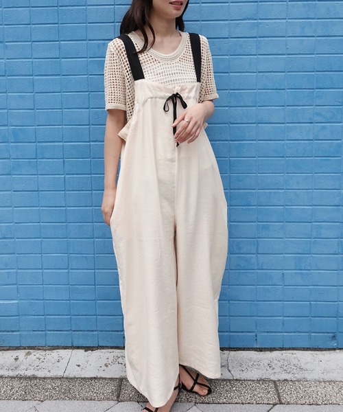 CORNERS（コーナーズ）の「配色ストラップギャザーサロペット（サロペット/オーバーオール・レディース・アイボリー/カーキ/ブラック・M/L）」の18枚目の写真