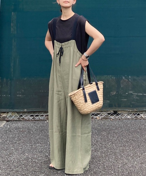 CORNERS（コーナーズ）の「配色ストラップギャザーサロペット（サロペット/オーバーオール・レディース・アイボリー/カーキ/ブラック・M/L）」の19枚目の写真