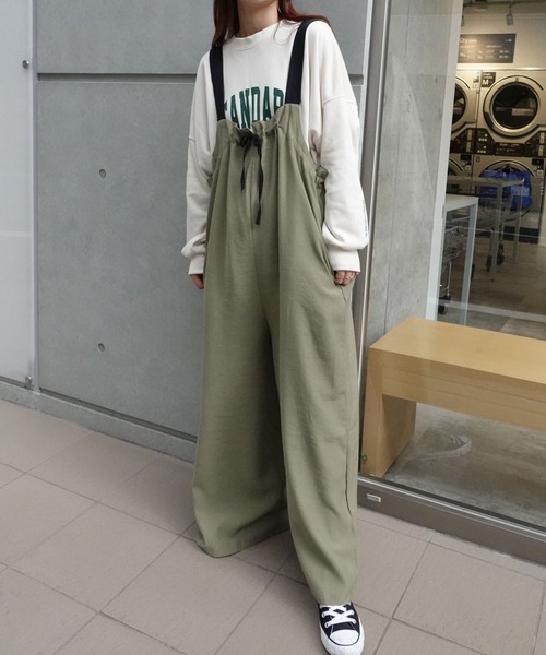 CORNERS（コーナーズ）の「配色ストラップギャザーサロペット（サロペット/オーバーオール・レディース・アイボリー/カーキ/ブラック・M/L）」の22枚目の写真