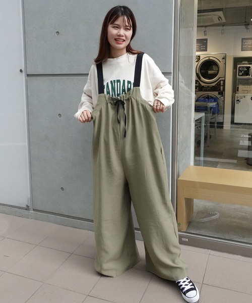 CORNERS（コーナーズ）の「配色ストラップギャザーサロペット（サロペット/オーバーオール・レディース・アイボリー/カーキ/ブラック・M/L）」の21枚目の写真