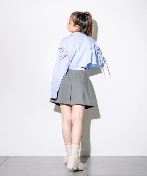 OLIVE des OLIVE（オリーブデオリーブ）の「ラインゴムウエストプリーツミニスカート　1032010030（スカート・レディース・チャコールグレー/ブラック/チェック・FREE）」の16枚目の写真