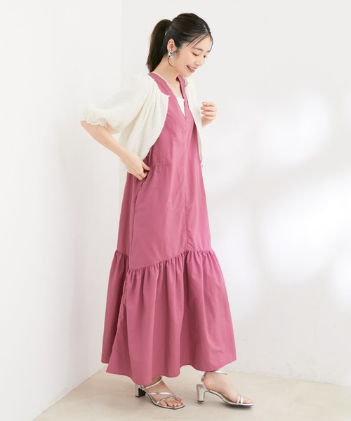 VIS（ビス）の「【洗える】リバーシブルシフォンジャガードブラウスカーディガン（カーディガン/ボレロ・レディース・ブラック/オフホワイト・FREE）」の20枚目の写真