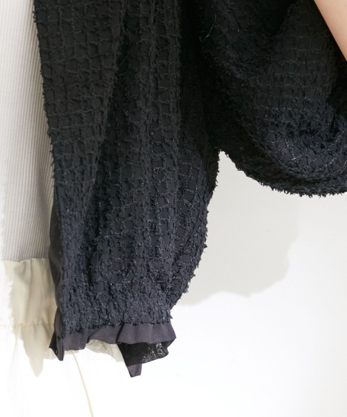 VIS（ビス）の「【洗える】リバーシブルシフォンジャガードブラウスカーディガン（カーディガン/ボレロ・レディース・ブラック/オフホワイト・FREE）」の14枚目の写真
