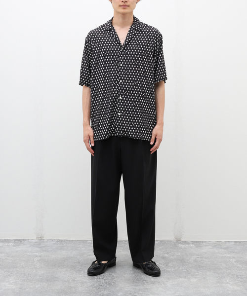 pierre cardin（ピエールカルダン）の「【Pierre Cardin / ピエール カルダン】別注 モノグラム柄 オープンカラーシャツ（シャツ/ブラウス・メンズ・ブラック/グリーン・MEDIUM/LARGE）」の9枚目の写真