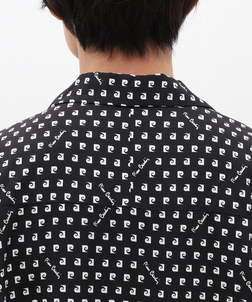 pierre cardin（ピエールカルダン）の「【Pierre Cardin / ピエール カルダン】別注 モノグラム柄 オープンカラーシャツ（シャツ/ブラウス・メンズ・ブラック/グリーン・MEDIUM/LARGE）」の12枚目の写真